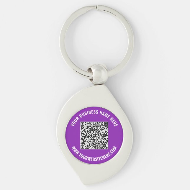 Your QR Code and Custom Text Keychain Choose Colou (Front)