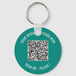 Your QR Code and Custom Text Keychain Choose Colou