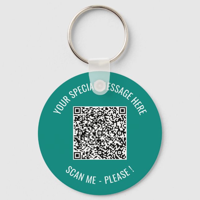 Your QR Code and Custom Text Keychain Choose Colou (Front)
