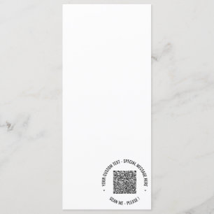 Your QR Code and Custom Text Menu Card Example