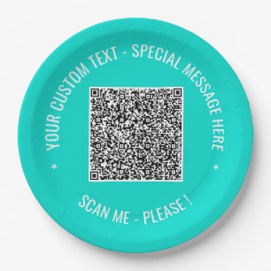 Your QR Code and Custom Text Paper Plates Template