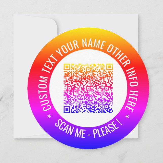 Your QR Code and Custom Text Personalised Cards (Back)