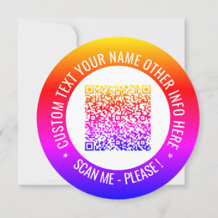 Your QR Code and Custom Text Personalised Cards