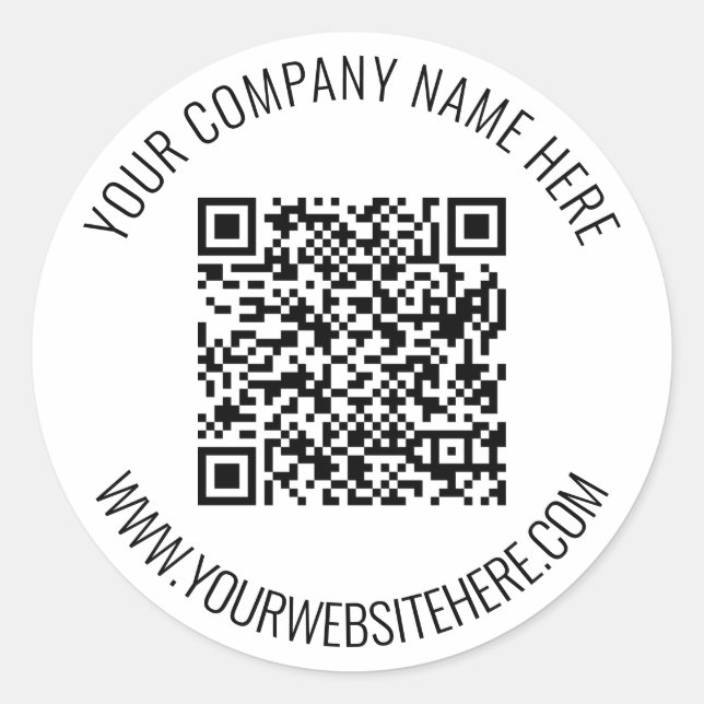 Your QR Code and Custom Text Personalised Sticker (Front)