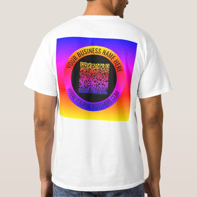 Your QR Code and Custom Text Personalised T-Shirt (Back)