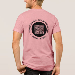Your QR Code and Custom Text Personalized Tri-Blend Shirt