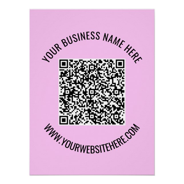 Your QR Code and Custom Text Poster Template (Front)