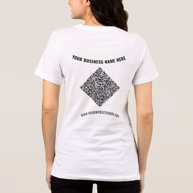 Your QR Code and Custom Text Promotional Business Tri-Blend Shirt (Back)