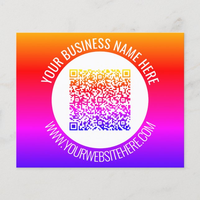 Your QR Code and Custom Text Promotional Flyer (Front)