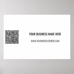 Your QR Code and Custom Text Promotional Poster