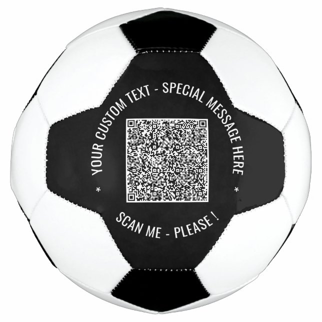 Your QR Code and Custom Text Soccer Ball Template (Front)