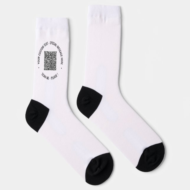 Your QR Code and Custom Text Socks Choose Colours (Right)