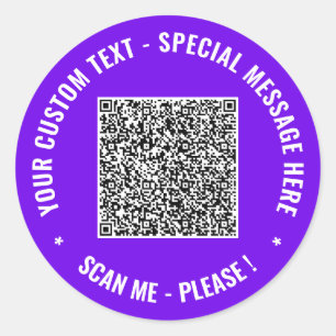 Your QR Code and Custom Text Sticker Choose Colour