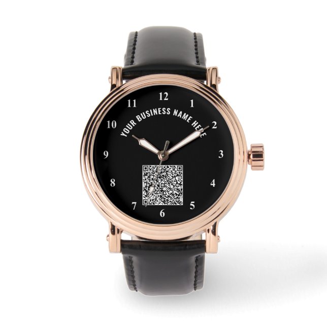 Your QR Code and Custom Text Watch Choose Colours (Front)