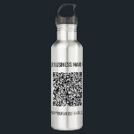 Your QR Code and Custom Text Water Bottle<br><div class="desc">Water Bottles with Your QR Code and Custom Text Professional Personalised Business Name Website Promotional Company Supplies / Gift - Add Your QR Code - Image or Logo / Name - Company / Website or E-mail or Phone - Contact Information / Address - Resize and Move or Remove / Add...</div>