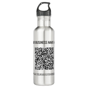 Your QR Code and Custom Text Water Bottle