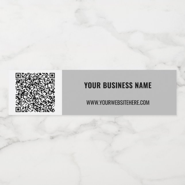 Your QR Code and Custom Text Water Bottle Labels (Single Label)