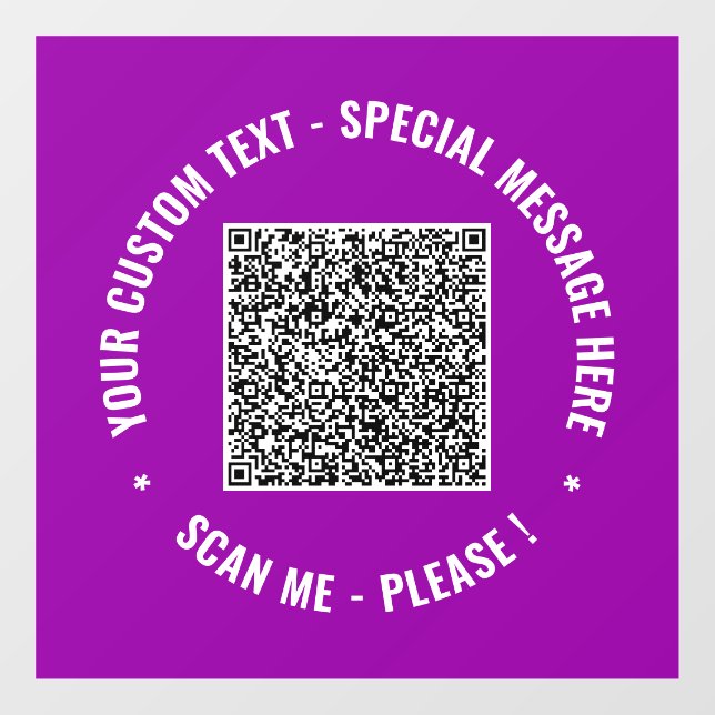 Your QR Code and Custom Text Window Cling Template (Sheet)