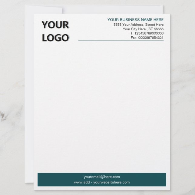 Your QR Code and Logo Business Office Letterhead (Front)
