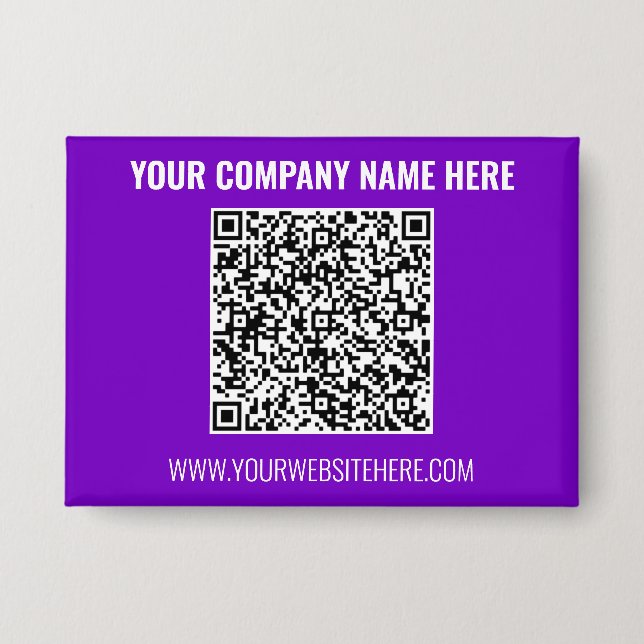 Your QR Code and Text Business Promotional Button (Front)