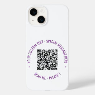 Your QR Code and Text Custom Colour iPhone Case