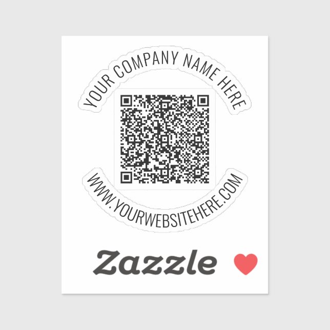 Your QR Code and Text Promotional Sticker Example (Sheet)