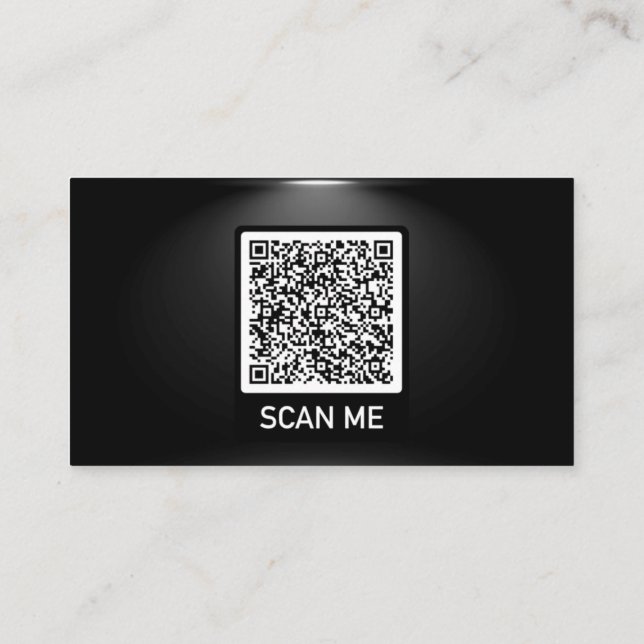 Your QR Code Black Business Card Gold Text (Back)
