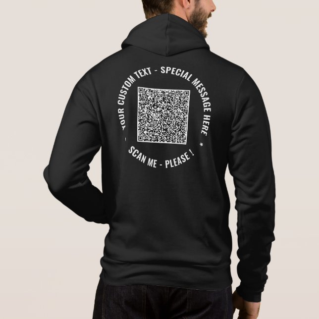 Your QR Code Business Hoodie Example Custom Text (Back)
