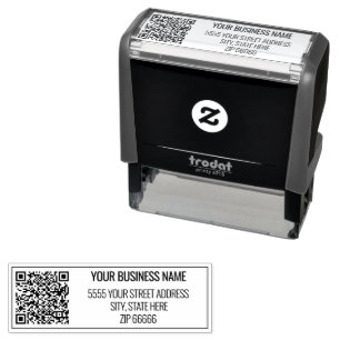 Your QR Code Business Name Return Address Stamp