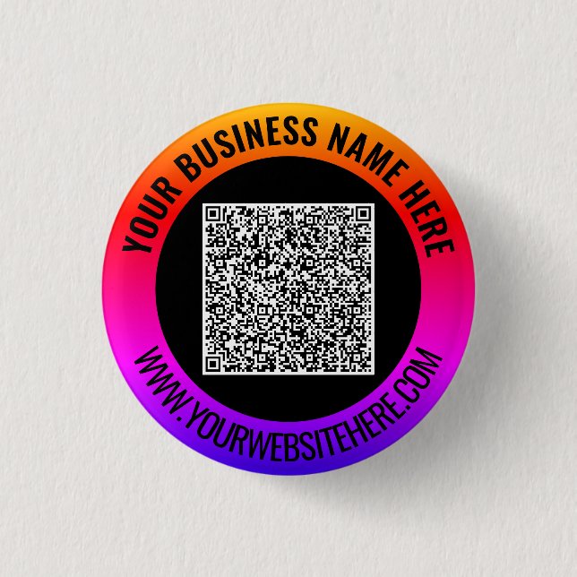 Your QR Code Business Promotional Button Example (Front)