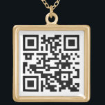 Your QR Code Business Website Simple Promotional Gold Plated Necklace<br><div class="desc">Promote your business to potential customers with a modern and professional custom QR code gold plated necklace. All text on this template is simple to personalise or delete. The scannable code makes it easy for clients to find your company website online and connect with your internet advertising and social media...</div>