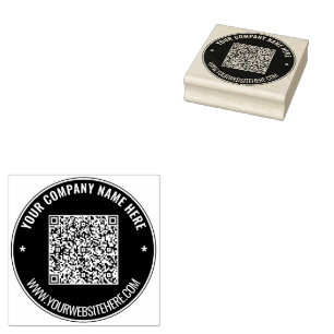 Your QR Code Colour Roud Rubber Stamp Example