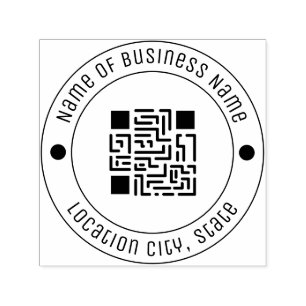 Your QR Code Custom Font Rubber Self-inking Stamp