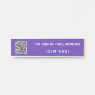 Your QR Code Custom Text and Colour Desk Name Plat Door Sign