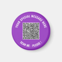 Your QR Code Custom Text and Colour Magnet Templat