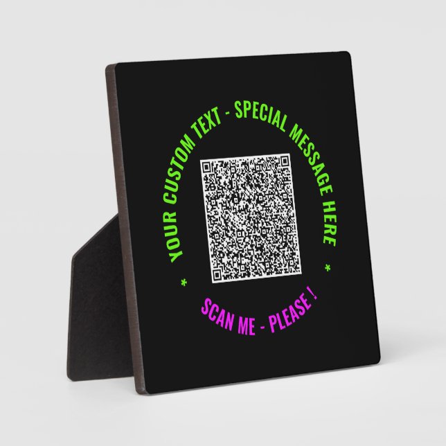 Your QR Code Custom Text and Colour Plaque Templat (Front)