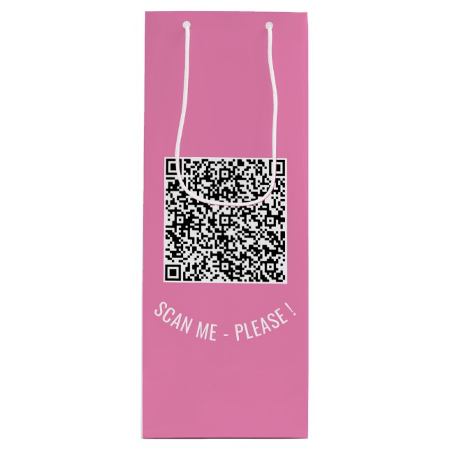 Your QR Code Custom Text and Colour Wine Gift Bag (Front)