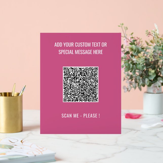 Your QR Code Custom Text and Colours Acrylic Sign (Wedding)