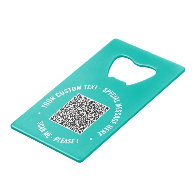 Your QR Code Custom Text and Colours Bottle Opener (Back Angled)