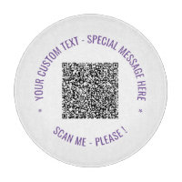 Your QR Code Custom Text and Colours Cutting Board