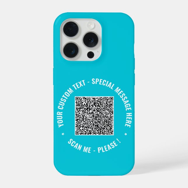 Your QR Code Custom Text and Colours iPhone Case (Back)