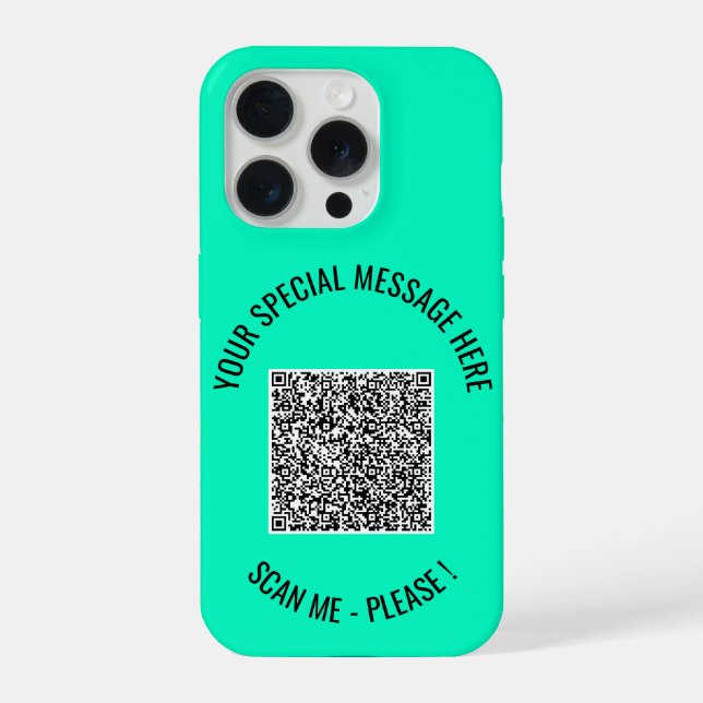 Your QR Code Custom Text and Colours iPhone Case (Back)