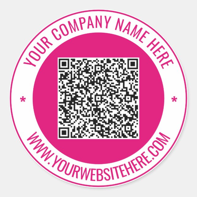 Your QR Code Custom Text and Colours Round Sticker (Front)