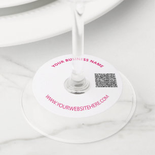 Your QR Code Custom Text and Colours Wine Glass Ta Tag