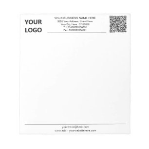 Your QR Code Custom Text and Logo Business Notepad
