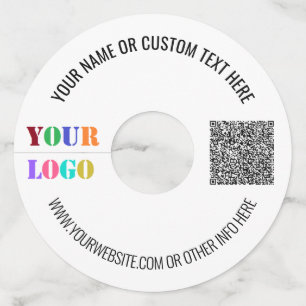 Your QR Code Custom Text and Logo Wine Glass Tag