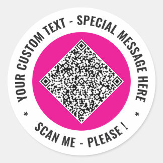 Your QR Code Custom Text Branded Stickers Example