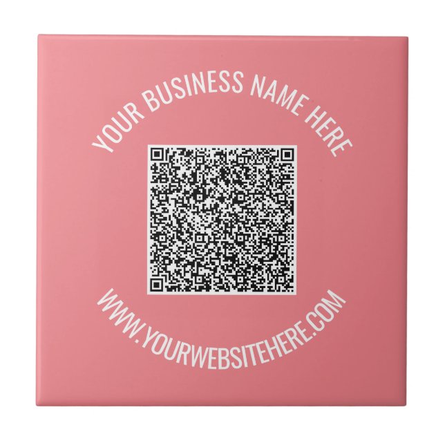 Your QR Code Custom Text Business Ceramic Tile (Front)