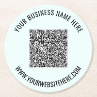 Your QR Code Custom Text Business Paper Coasters