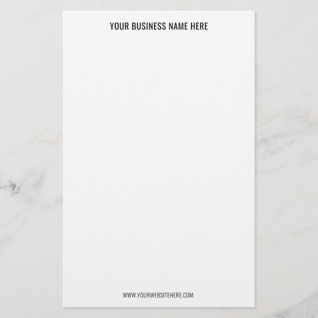 Your QR Code Custom Text Business Stationery Paper (Front)
